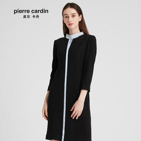皮尔卡丹女装秋冬新款黑色长袖连衣裙时尚一步裙P94DL52B0
