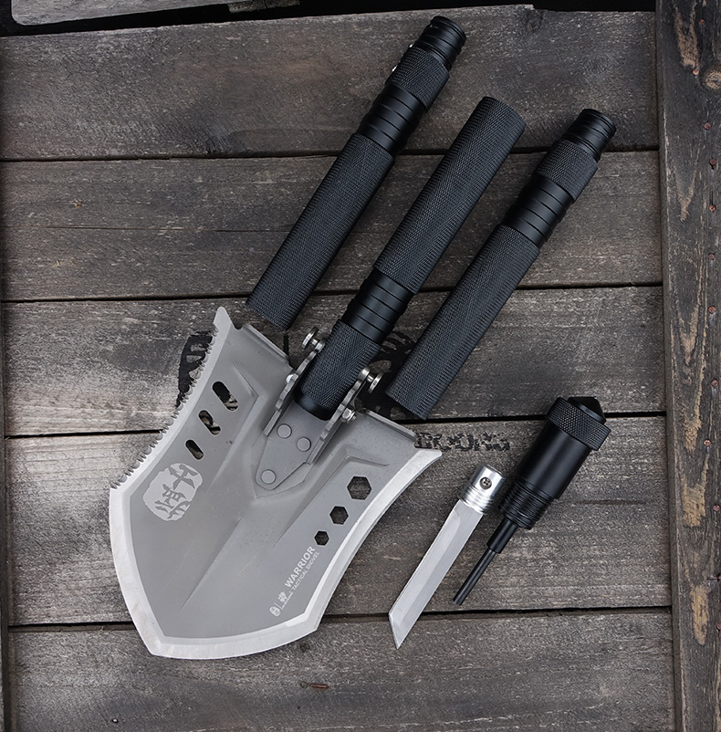 汉道 多功能工兵铲户外折叠中国军工版铲子车载铁锹挖土兵工铲锰钢