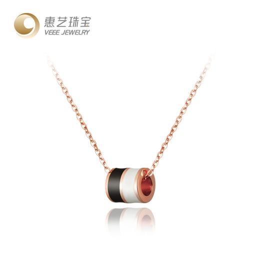 小蛮腰黑白珐琅18K金套链 商品图5