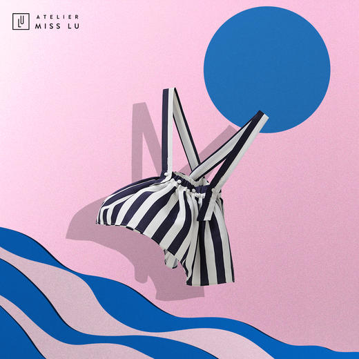 AtelierMissLu-「可爱多」 藏青条纹背带童装小裙-00000026 商品图5