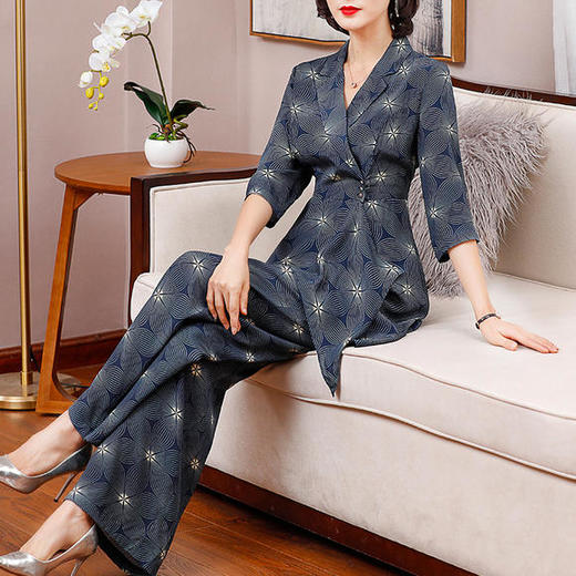 NYT-9119-1新款印花真丝套装 商品图2