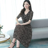 JL-601碎花超仙裙子2020V领气质大摆大码贵妇中长款 商品缩略图1