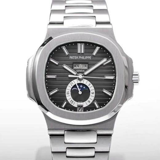 V9百达fei丽运动优雅Nautilus鹦鹉螺系列5726，40.5×11.3mm。实现了真月相、日星月等所有功能，自动机械机芯，男士腕表，精钢表带，透底 商品图0