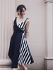 AtelierMissLu-「肩头小雀跃」藏青条纹蝴蝶结裹身裙-0000633 商品缩略图3