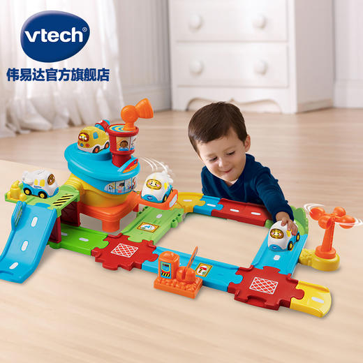 VTech伟易达 神奇轨道车飞机场 音乐拼装轨道车益智玩具儿童1岁 商品图1