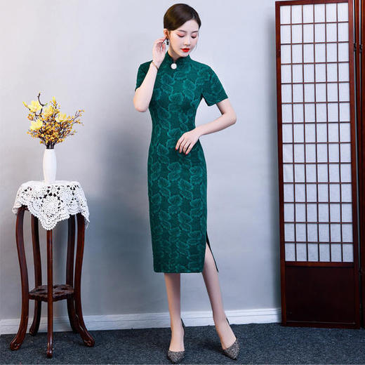 MQ-QP1420夏装新款中长款改良版旗袍连衣裙 商品图2