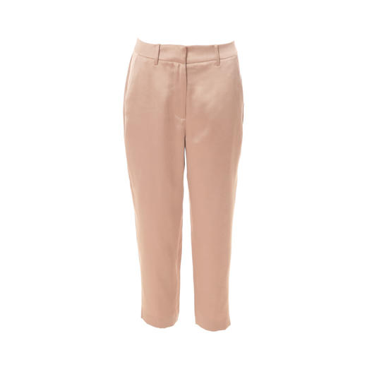 EITIE爱特爱新款时尚通勤简约百搭珠光缎面休闲小脚裤女6105822 商品图3