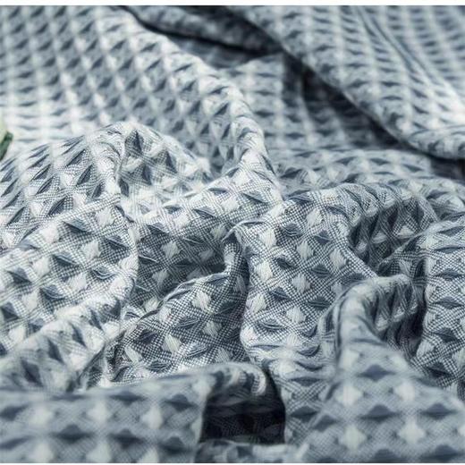 无印良品华夫格水洗纯棉毛巾毯春夏午休线毯～蓝色150*200cm 商品图2