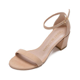 STUART WEITZMAN 斯图尔特·韦茨曼 SW 女士杏色绒面牛皮凉鞋SIMPLE SUEDE
