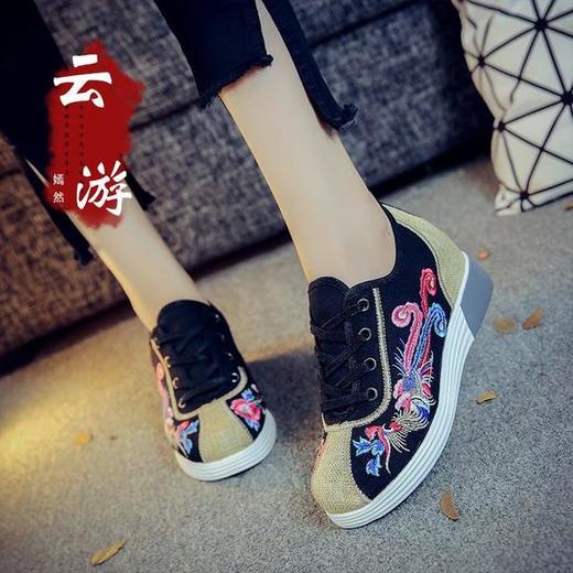 XQ-2020新款绣花内增高坡跟运动鞋 商品图0