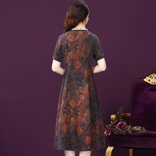 WXY-W-YN-20175W真丝 2020新款香云纱抗皱复古垂感桑蚕丝连衣裙 商品图1