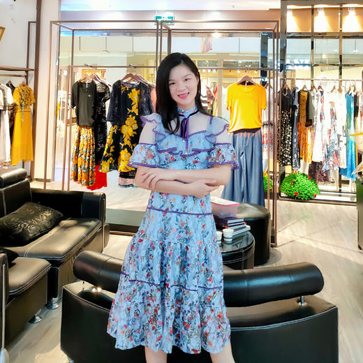 3s58817青莲色连衣裙