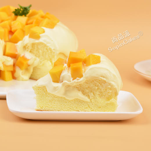 【精选特惠】鲜芒果流心淡奶油蛋糕，纯进口乳脂奶油制作【惠州】 商品图2