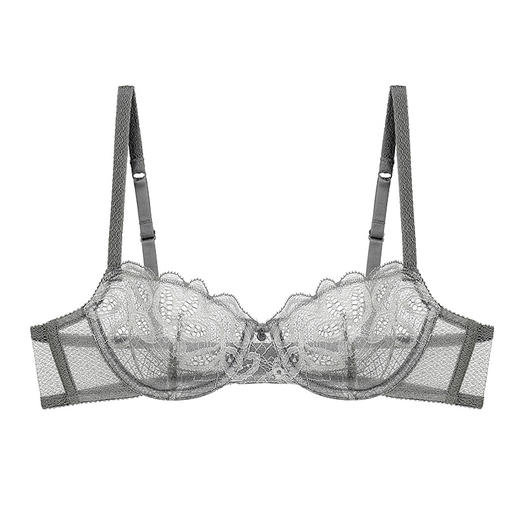 青色atelierintimo飞花令·木棉蕾丝钢圈内衣二分之一罩杯