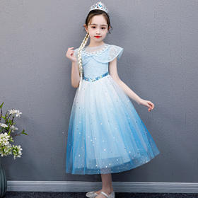 TKK-9360新款纯棉蓬蓬纱爱莎公主裙冰雪奇缘礼服裙