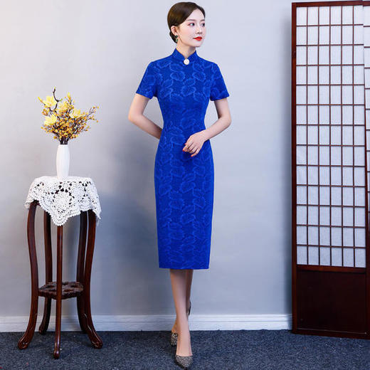 MQ-QP1420夏装新款中长款改良版旗袍连衣裙 商品图3