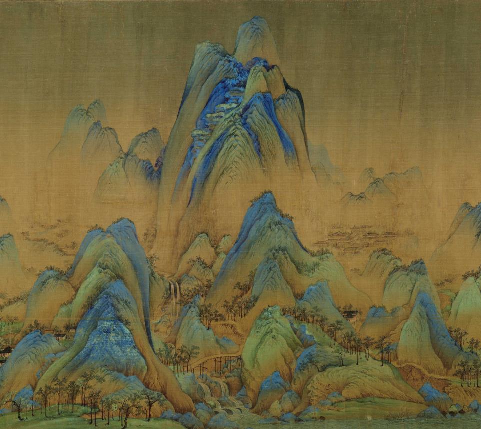 【定制书画】（宋）王希孟《千里江山图》绢本手卷 馆藏书画高仿复制艺术品（付款后28天内发货）