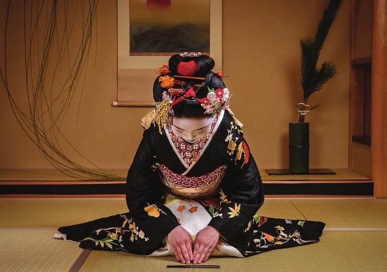 中商原版日本艺伎12张笔记卡片和12张信封英文原版japanesegeishanote