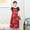 AHM-1318 2020夏季新款印花妈妈裙气质减龄中长裙修身显瘦遮肚连衣裙 商品缩略图3