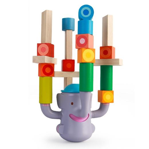 djeco儿童木质玩具 积木平衡小象大象益智堆塔叠叠高创意 游戏桌游3岁