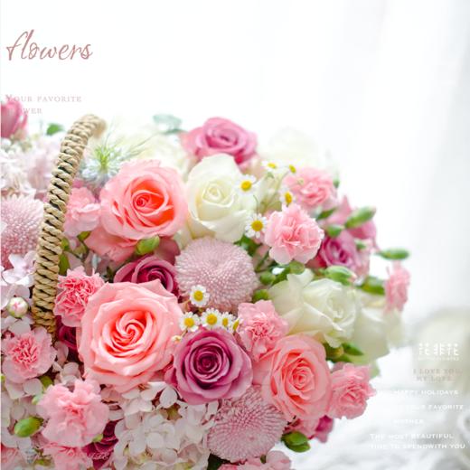 《梦幻港湾》- 粉色系手提花篮 商品图2