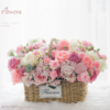 《梦幻港湾》- 粉色系手提花篮 商品缩略图0
