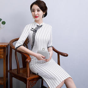 BS-0946-0949新款端庄大气中袖改良款旗袍