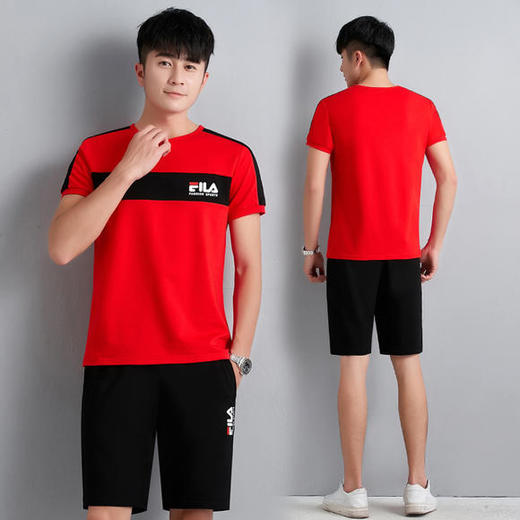 SP-1617802新款潮流时尚宽松短袖短裤休闲运动两件套 商品图1