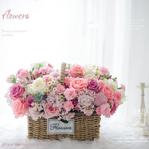 《梦幻港湾》- 粉色系手提花篮 商品图3