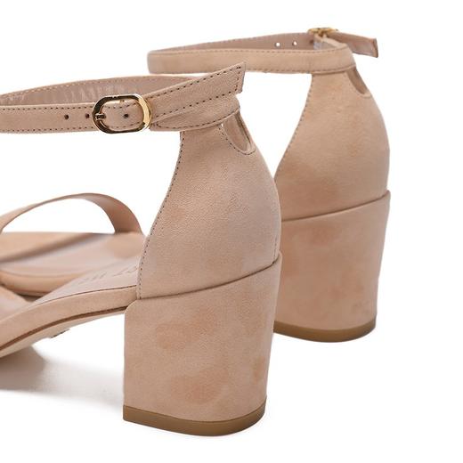 STUART WEITZMAN 斯图尔特·韦茨曼 SW 女士杏色绒面牛皮凉鞋SIMPLE SUEDE 商品图1