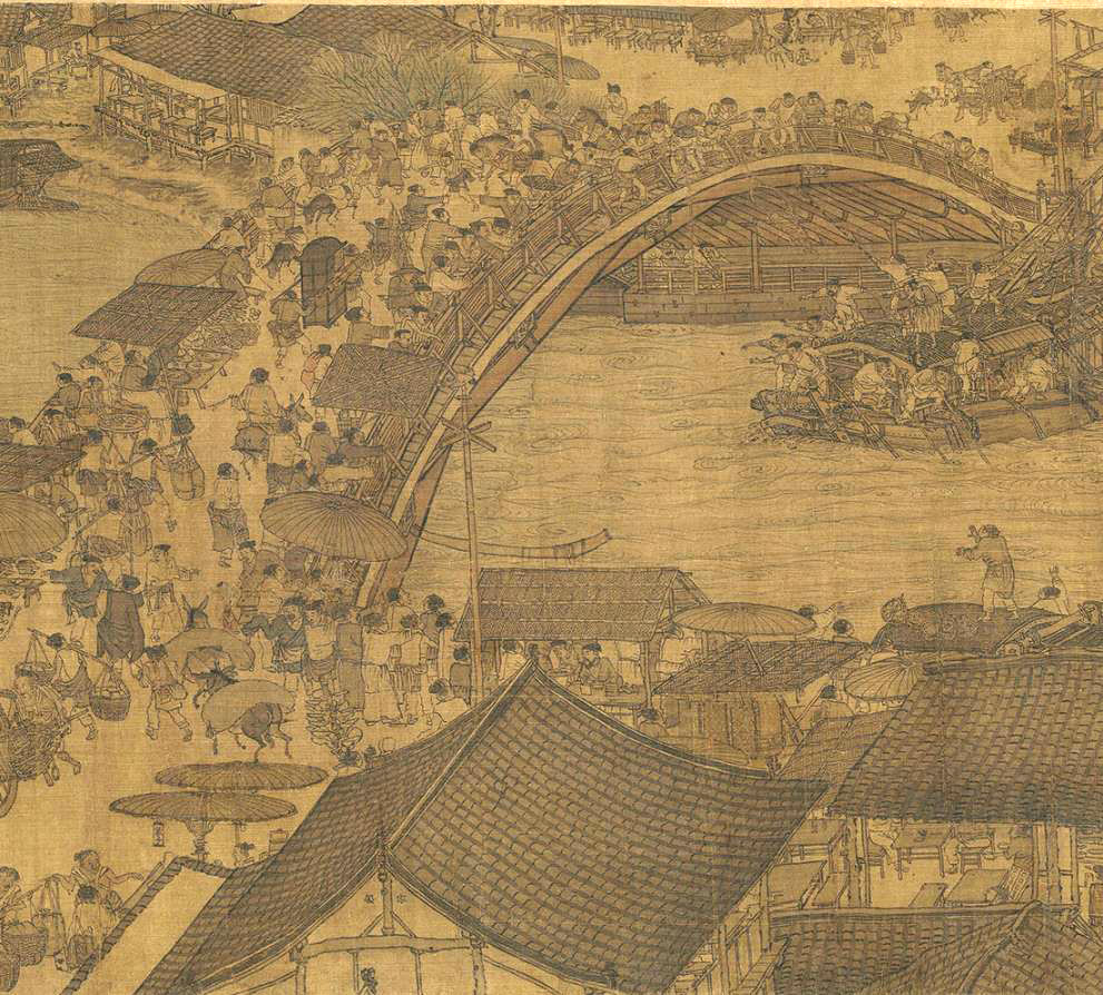 【定制书画】（宋）张择端《清明上河图卷》绢本手卷 馆藏书画精仿复制艺术品（付款后28天内发货）