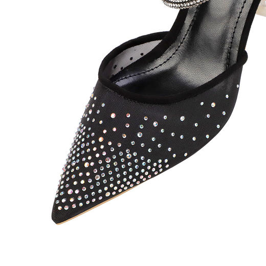 NO.55 Shoes1020-6欧美性感尖头浅口水钻高跟鞋一字带猫跟凉鞋 商品图2