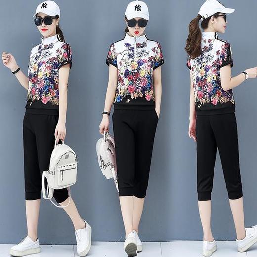 CNMM-114夏季新款潮流印花拼接上衣两件套 商品图0