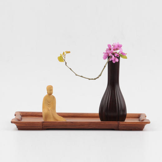 瓜棱°黑檀 转轴花瓶花插 商品图2