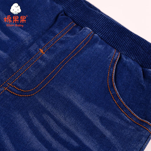 棉果果春秋季女童弹力梭织牛仔挂里长裤M322200220547 商品图1