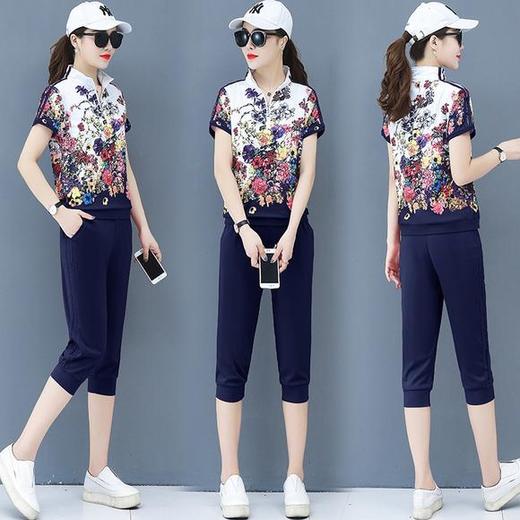 CNMM-114夏季新款潮流印花拼接上衣两件套 商品图4