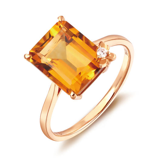 18k金玫瑰金宝石黄金石戒指cr203901