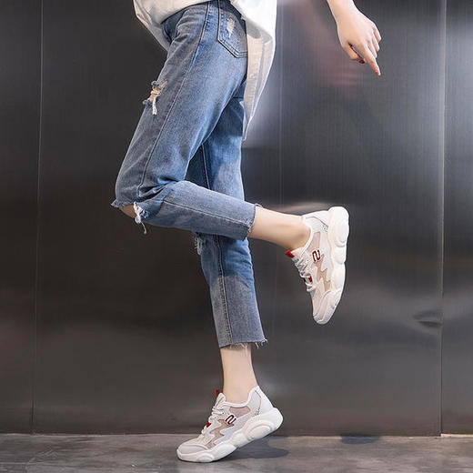 网面圆头百搭透气真皮小白鞋ML602 商品图3