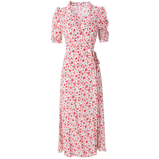 FMY-F20XL32876夏季新款重磅桑蚕丝V领双绉真丝碎花连衣裙 商品图4