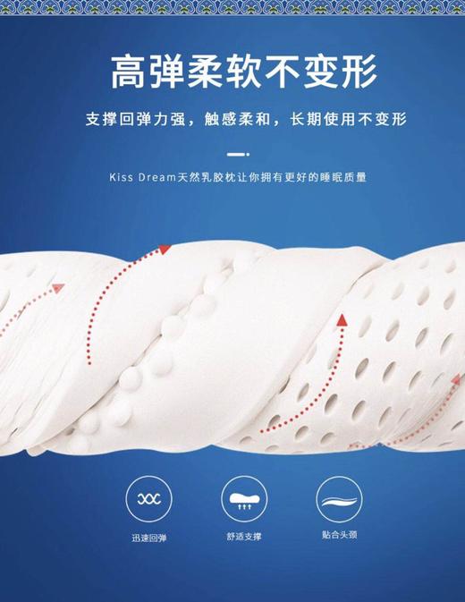 泰国/皇室贡品天然乳胶枕/助眠天然乳胶枕/除螨/保护颈椎/两款随机发货 商品图1