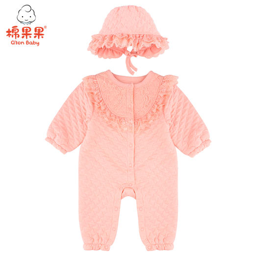 棉果果秋季女童空气层带帽连体衣连身衣哈衣M322722220551 商品图1