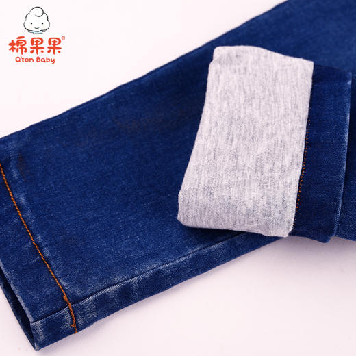 棉果果春秋季女童弹力梭织牛仔挂里长裤M322200220547 商品图3