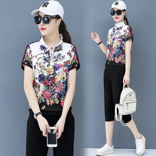 CNMM-114夏季新款潮流印花拼接上衣两件套 商品图3