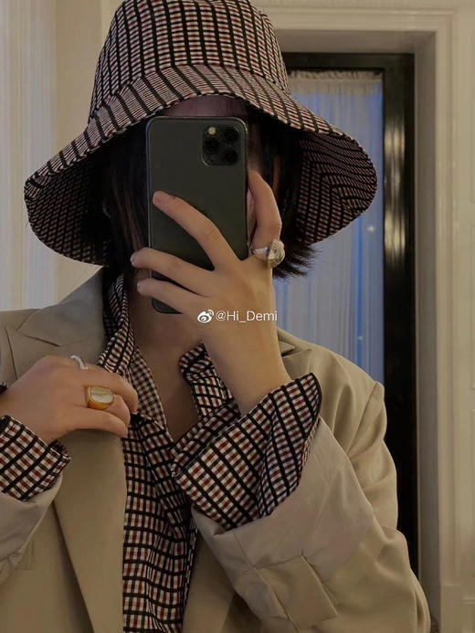 HIDEMI 色织格纹渔夫帽 商品图9