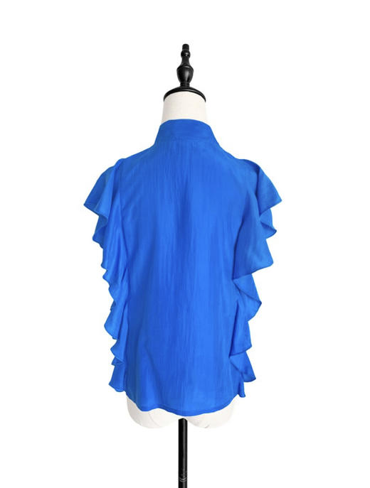 TYNVIE 花边修饰细领带上衣 - 蓝色 商品图3