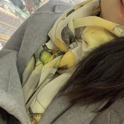 喜事连连羊毛围巾 200*100cm 100%羊毛 300支 数码印花 商品图9