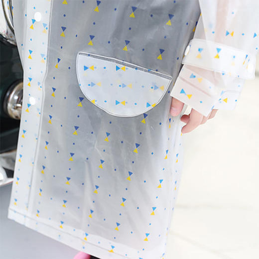 漏斗印花背包儿童雨衣男女童透明加大帽檐轻薄防水雨披PS20815 商品图4