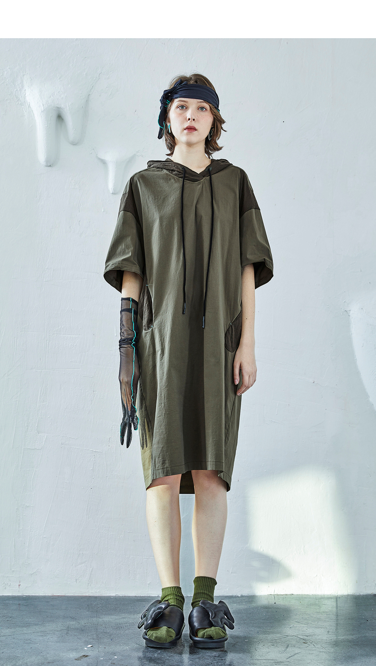 日着原创设计2022夏季新款 连帽连衣裙 - 日着女装旗舰店