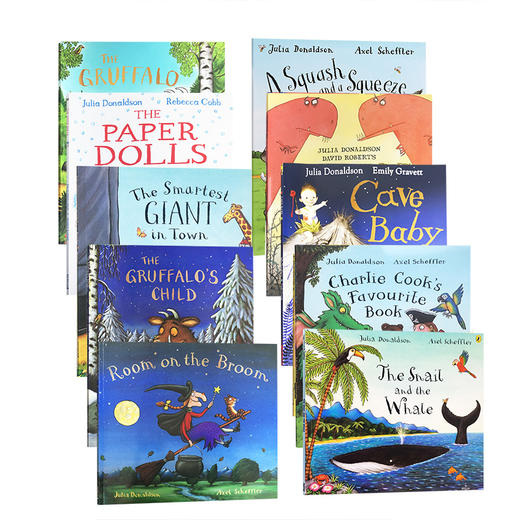 英国桂冠作家 Julia Donaldson 茱莉亚唐纳森 儿童图画故事书10册大开本套装 The gruffalo 咕噜牛系列 商品图0
