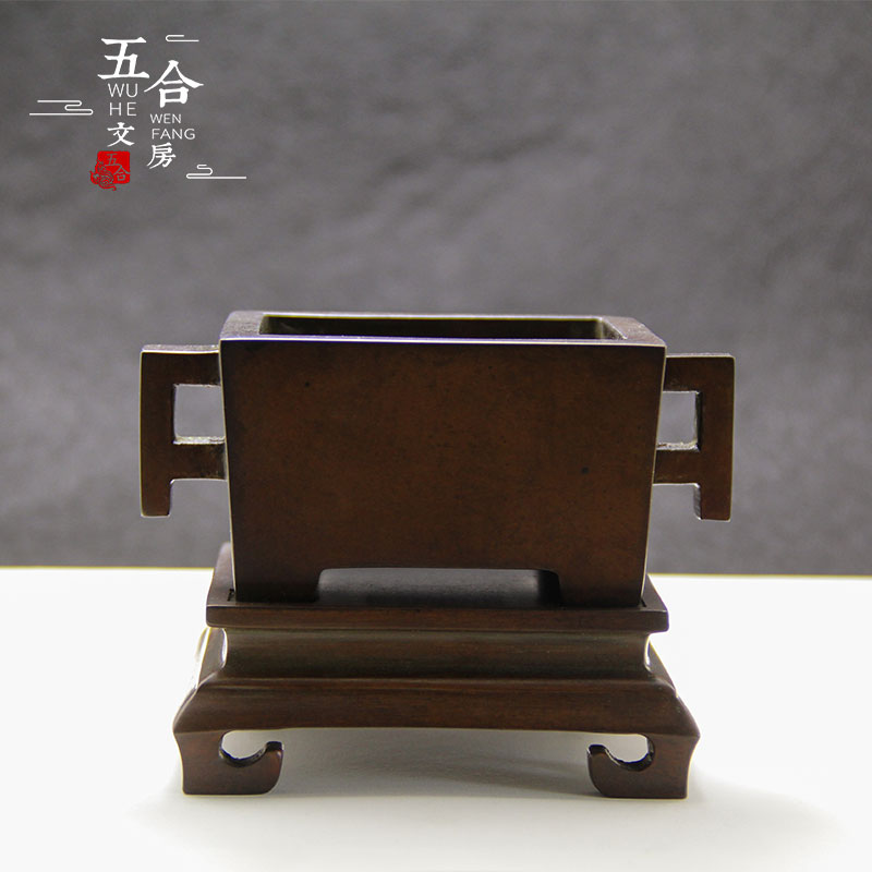 香炉丨精工纯铜双耳马槽铜香炉